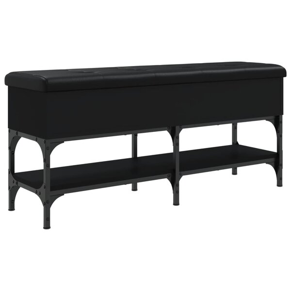 vidaXL Banc à chaussures noir 102x32x45 cm bois d'ingénierie