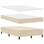 vidaXL Lit à ressorts avec matelas avec LED Crème 120 x 200 cm tissu