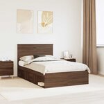vidaXL Cadre de lit Chêne brun 120 x 200 cm Bois de pin massif