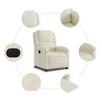 vidaXL Fauteuil inclinable électrique Crème Velours