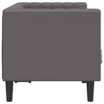 vidaXL Canapé à 2 places Chesterfield gris similicuir