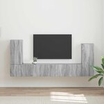vidaXL Ensemble meuble TV 4 Pièces Gris Sonoma Bois d'ingénierie