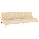 vidaXL Canapé-lit à 2 places crème tissu
