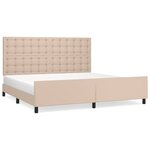 vidaXL Cadre de lit sans matelas cappuccino 200x200 cm similicuir