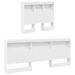 vidaXL Tête de lit de rangement Blanc 90 cm Bois d'ingénierie