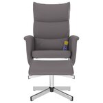 vidaXL Fauteuil inclinable de massage avec repose-pied gris similicuir