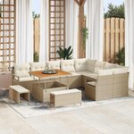 vidaXL Ensemble de canapé de jardin avec coussin 12 Pièces Beige et crème