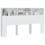 vidaXL Armoire de tête de lit Blanc 180x19x103 5 cm