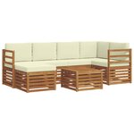 vidaXL Ensemble de canapés d'extérieur 7 pc Naturel et Crème Polyester