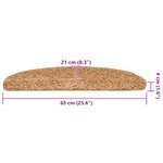 vidaXL Tapis d'escalier 30 pièces 65 x 21 x 4 cm Beige Demi-rond Grand