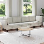 vidaXL Ensemble de meubles pour le salon 4 Pièces Crème Velours