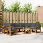vidaXL Ensemble de canapés d'extérieur 10 Pièces Naturel et Anthracite