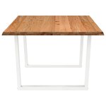 vidaXL Table à manger avec bord naturel 180x100x74cm bois massif chêne