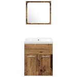 vidaXL Set de meubles de salle de bain avec tiroir 4 Pièces Bois Ancien