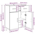 vidaXL Buffet Chêne noir 34 x 69 5 x 89 cm Bois d'ingénierie