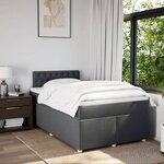 vidaXL Sommier à lattes de lit avec matelas Gris foncé 120x200cm Tissu