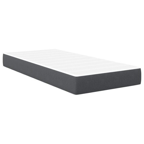 vidaXL Matelas à ressorts ensachés Gris Foncé Mi-ferme 80x200x20 cm Tissu