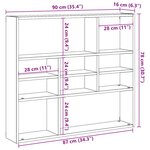 vidaXL Étagère murale chêne artisanal 90x16x78 cm bois d'ingénierie