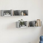 vidaXL Armoires murales 2Pièces gris béton 75x18x16 5cm bois d'ingénierie