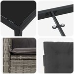 vidaXL Ensemble de salle à manger pour jardin 5 Pièces Gris polyrotin