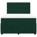 vidaXL Sommier à lattes de lit et matelas Vert foncé 140x190cm Velours