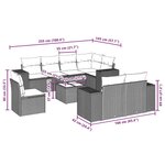 vidaXL Salon de jardin 9 Pièces avec coussins noir résine tressée