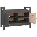 Banc banquette d'entrée 80 x 40 x 60 cm bois de pin massif gris 02_0010871