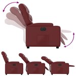 vidaXL Fauteuil inclinable électrique Rouge bordeaux Similicuir