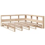 vidaXL Lit bibliothèque sans matelas 200x200 cm bois massif de pin