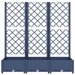 vidaXL Jardinière avec treillis bleu gris 120x40x121 5 cm PP