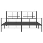 vidaXL Cadre de lit métal sans matelas avec pied de lit noir 180x200cm