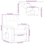 vidaXL Fauteuil inclinable de massage Taupe Tissu