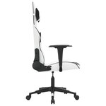 vidaXL Chaise de jeu Blanc et noir Similicuir