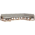 vidaXL Ensemble de canapés d'extérieur 8 Pièces Gris Naturel et Clair