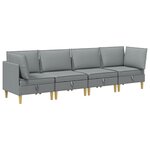 vidaXL Canapé modulaire avec rangement 4 Pièces Gris clair Tissu