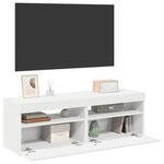 vidaXL Meubles TV avec lumières LED 2 Pièces Blanc 60x35x40 cm