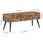 vidaXL Banc 110x35x45 cm teck massif récupéré