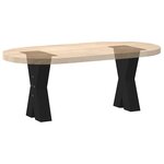 vidaXL Pieds de table basse en forme de X  2 pièces  noir  38 x (42-43) cm  acier