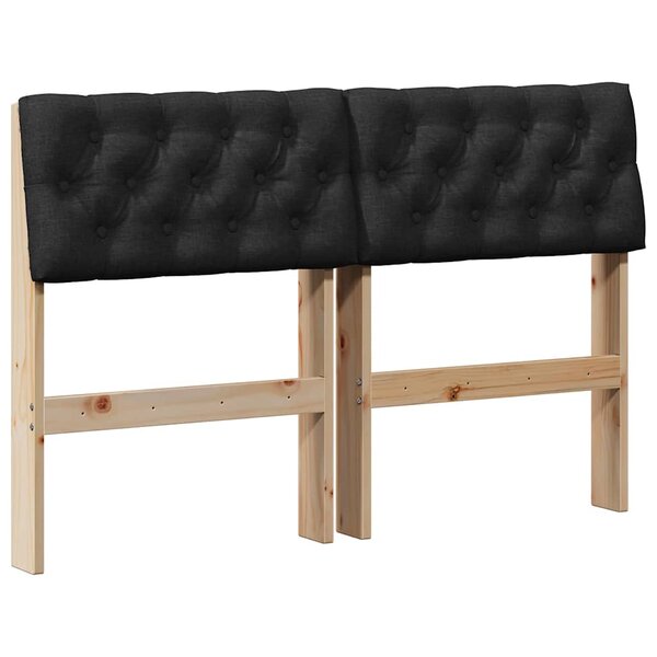 vidaXL Tête de lit capitonnée Noir 120 cm Pin massif