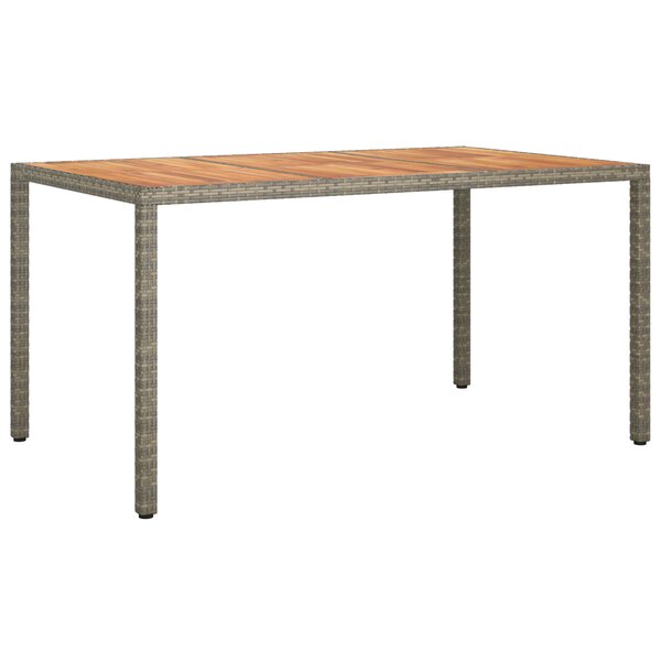 vidaXL Table de salle à manger de jardin grise 150x90x75 cm poly rotin