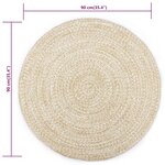vidaXL Tapis fait à la main Jute Blanc et naturel 90 cm