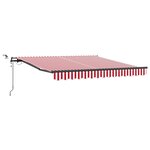 vidaXL Tissu de auvent Rouge et Blanc 300 x 250 cm Polyester