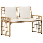 vidaXL Banc extérieur 2 -Seater 116 x 55 x 82 cm Acier et Rattan Poly