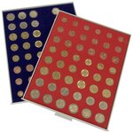 Médaillier 48 cases pour pièces en euros de 1cent à 2euro - Bleu