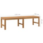 vidaXL Banc de jardin 150 cm bois de teck massif