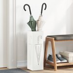 vidaXL Porte-parapluie Blanc Métal Compact Porte-parapluie