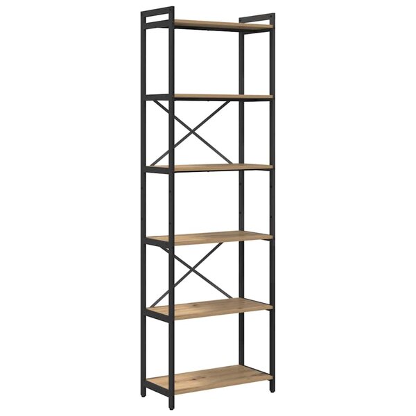 vidaXL Bibliothèque chêne artisanal 60 x 30 x 188 cm Bois d'ingénierie