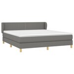 vidaXL Sommier à lattes de lit avec matelas Gris foncé 180x200cm Tissu