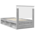 vidaXL Cadre de lit Gris Sonoma 90 x 190 cm Bois de pin massif