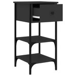 vidaXL Tables de chevet 2 Pièces noir 34x36x70 cm bois d’ingénierie